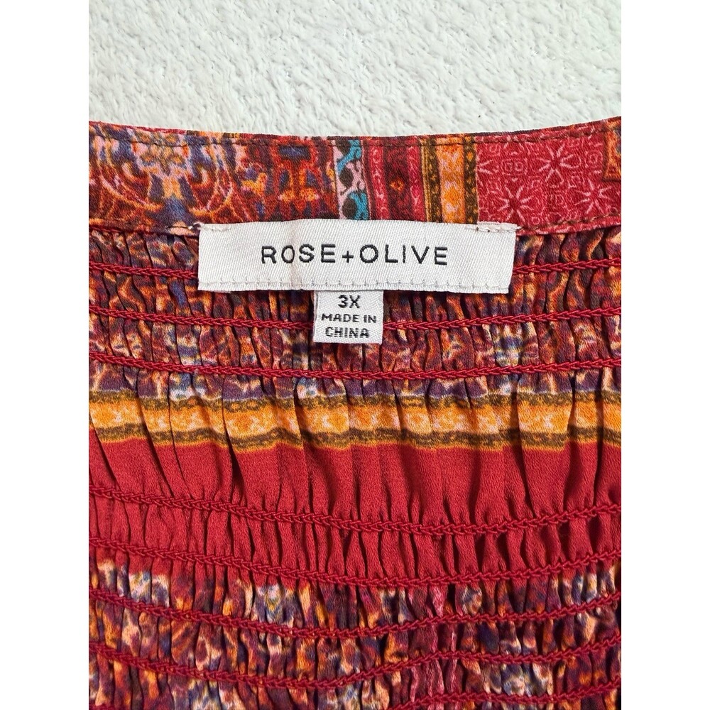 Rose and Olive Women's 3x Button Up Blouse - Picture 3 of 7